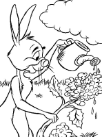 A coloring page of winnie the pooh - rabbit